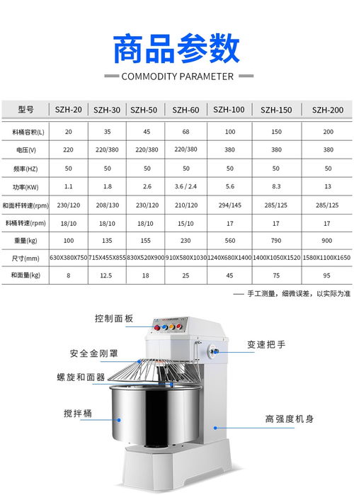 商用學校食品面點雙速雙動和面機 高效面食制作解決方案